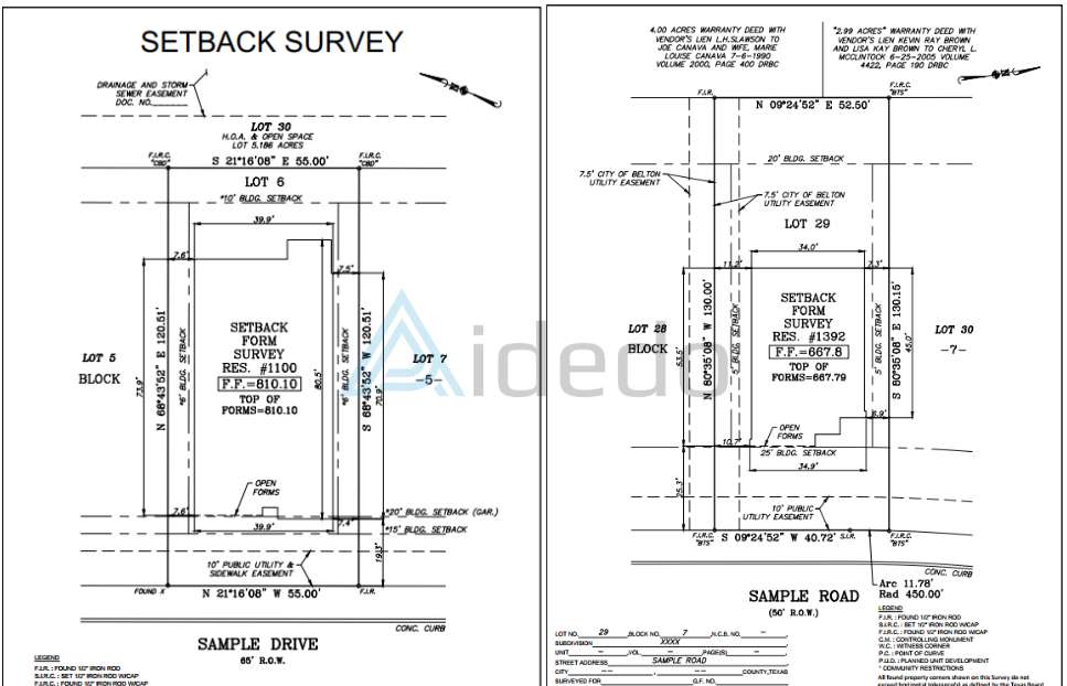 Setback Survey for US Sample Project