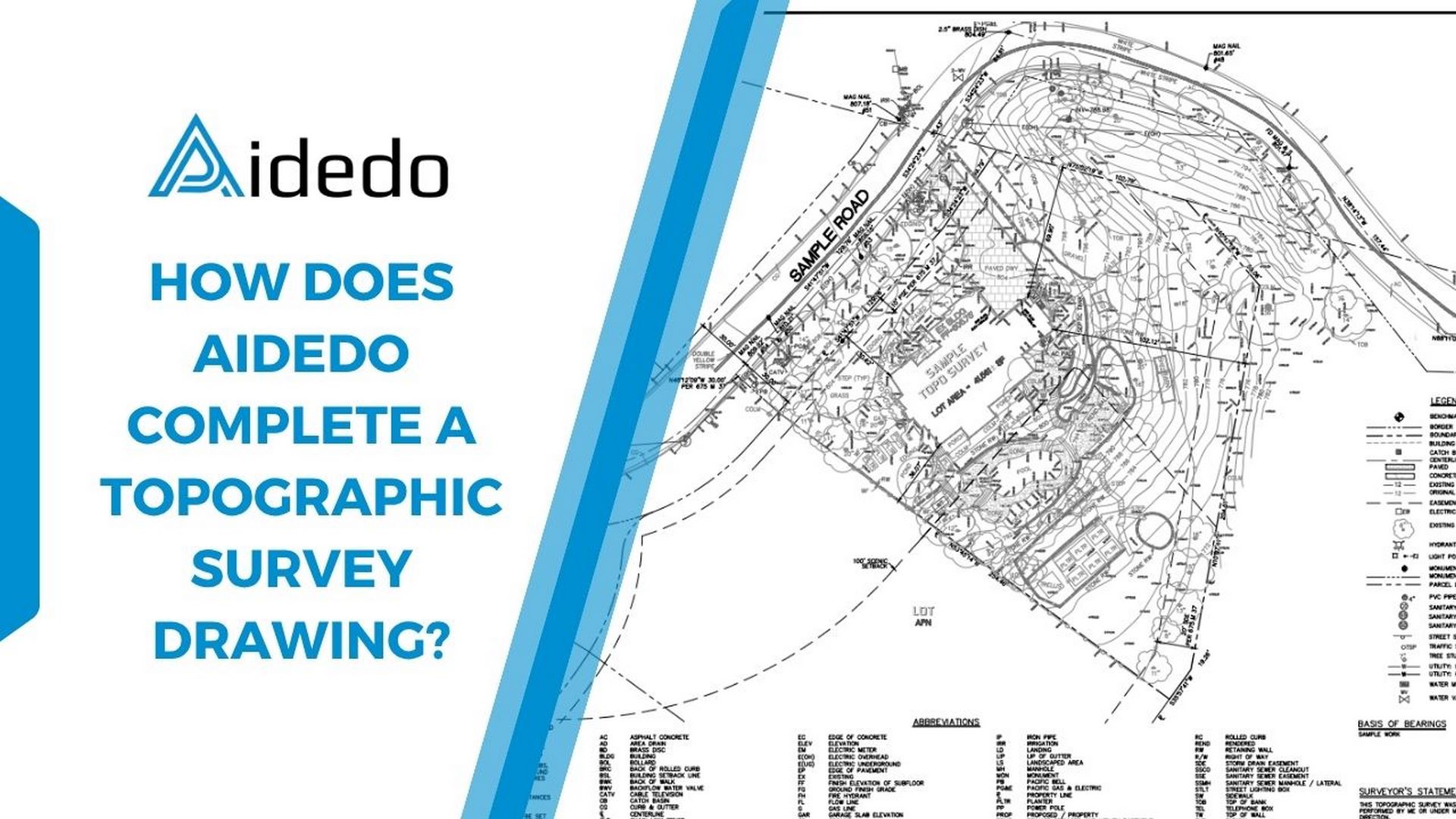 how does aidedo complete a topographic survey drawing