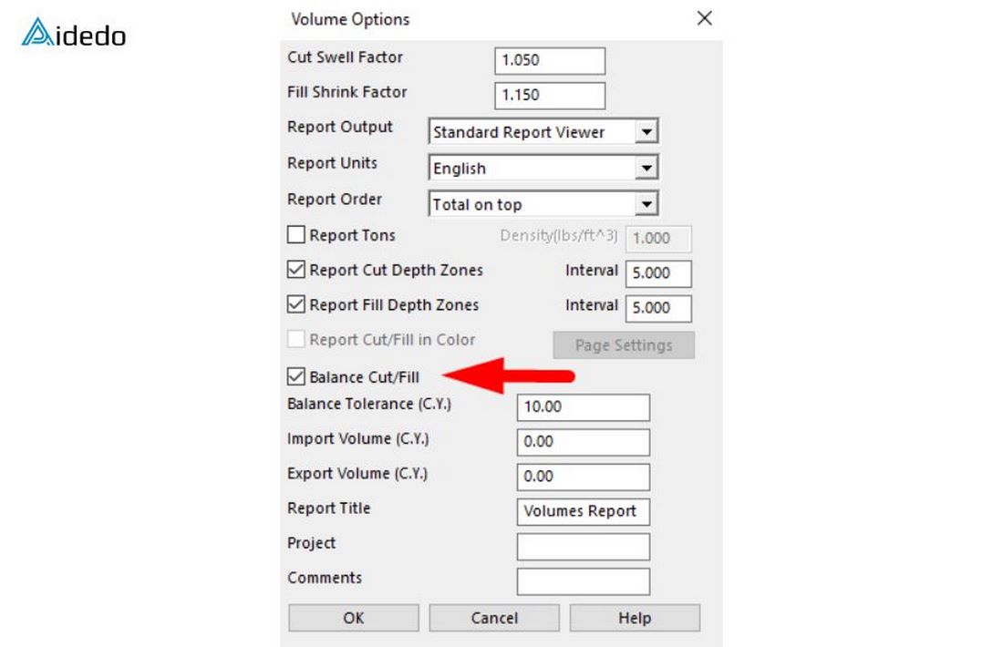 how to calculate grading takeoff using carlson software 04