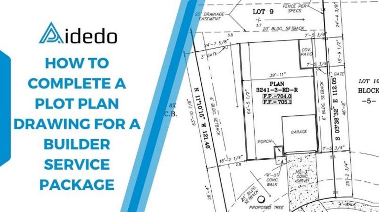 how to complete a plot plan drawing for a builder service package
