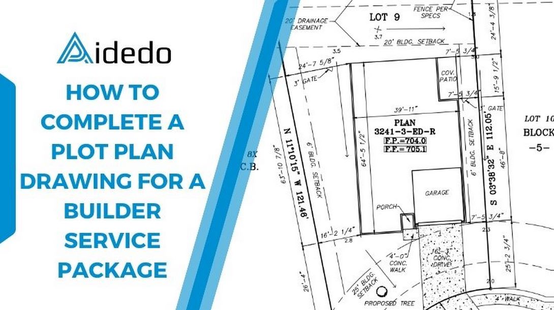 how to complete a plot plan drawing for a builder service package